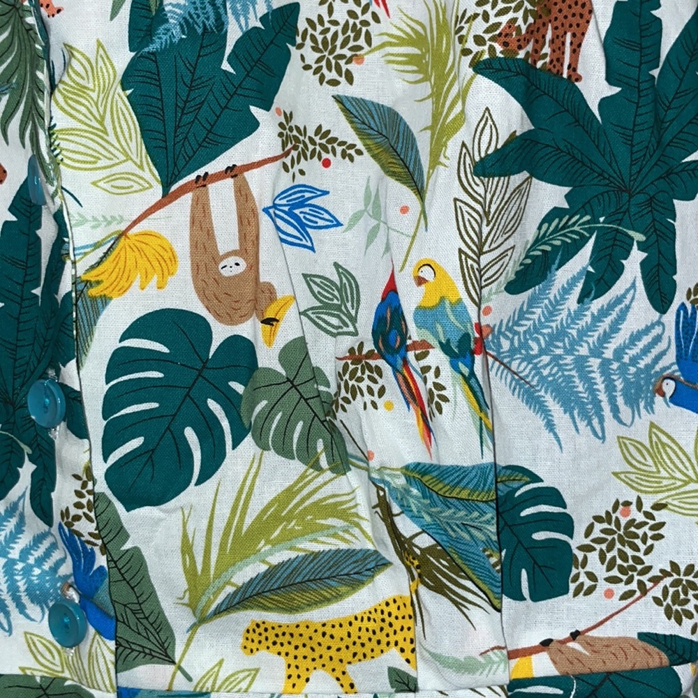 Jungle Print Midi Dress with Pockets & Belt | SUPER CUTE!